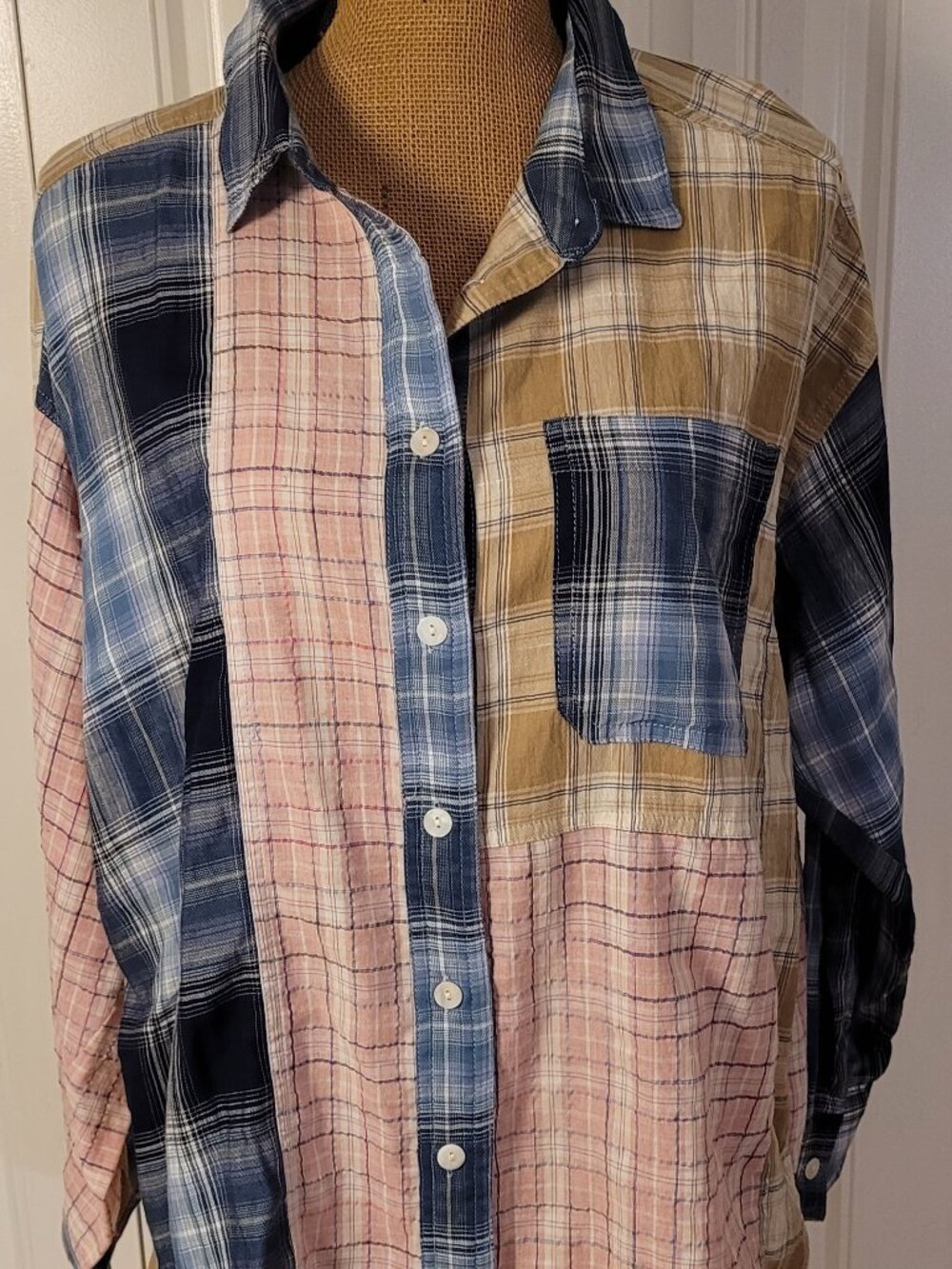 EE:SOME Mixed Plaids Lightweight Top/Shacket, EUC (1 Wear), S, Great for FALL!